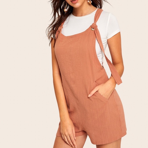 Pants - 🧡Knotted Strap Overall Shorts